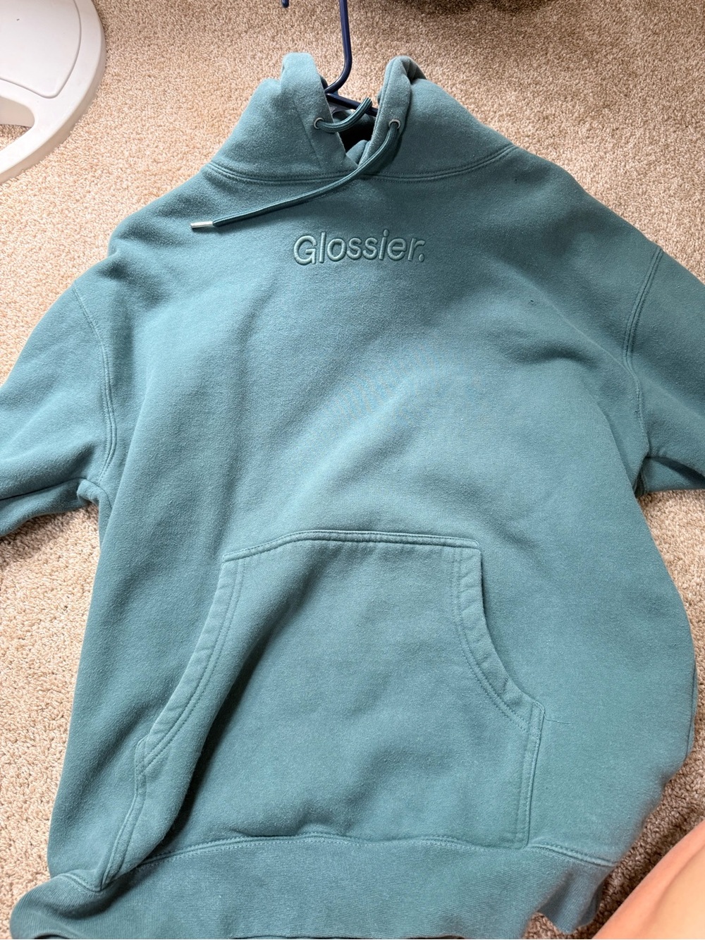 Glossier forest green  Hoodie with Embroidered Logo